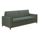 Ver imagem 2 de Sofá Living Vintage 3 Lugares 225cm em Linho Áspen Verde Eucalipto