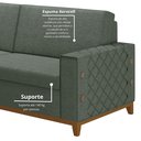 Ver imagem 7 de Sofá Living Vintage 3 Lugares 225cm em Linho Áspen Verde Eucalipto