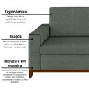 Ver imagem 5 de Sofá Living Vintage 3 Lugares 225cm em Linho Áspen Verde Eucalipto
