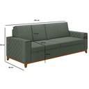 Ver imagem 3 de Sofá Living Vintage 3 Lugares 225cm em Linho Áspen Verde Eucalipto