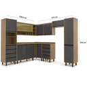 Ver imagem 3 de Cozinha Compacta Modulada 9 Peças 10 Portas 8 Gavetas Confort Cinza/Cinamomo/Grafite