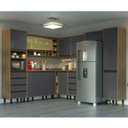 Ver imagem 1 de Cozinha Compacta Modulada 9 Peças 10 Portas 8 Gavetas Confort Cinza/Cinamomo/Grafite
