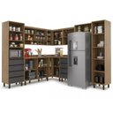 Ver imagem 2 de Cozinha Compacta Modulada 9 Peças 10 Portas 8 Gavetas Confort Cinza/Cinamomo/Grafite