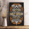 Quadro Logo Harley-Davidson Motor Cycles Rota 66 Moto A4 - 1