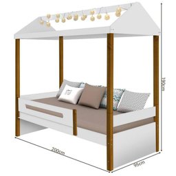 Cama Montessoriana Solteiro com LED Sara Branca - 5