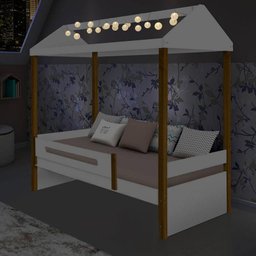 Cama Montessoriana Solteiro com LED Sara Branca - 2