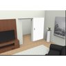 Kit Porta Madeira 1,00x2,10m Primer + Trilho Correr 2,00m Preto + Brinde - 4