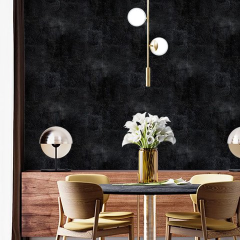 Papel de Parede Adesivo Cimento Preto - 2,8m