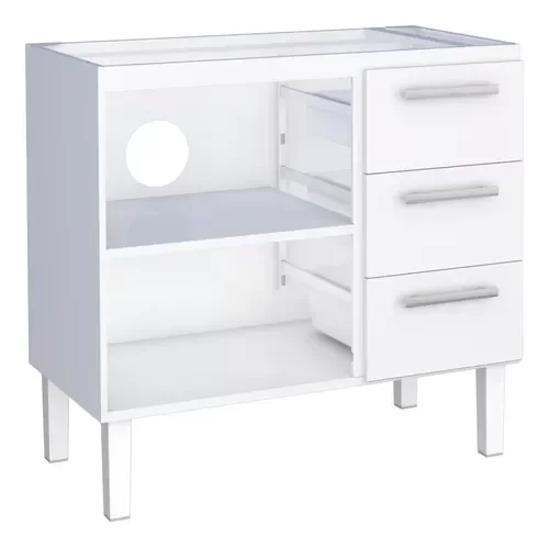 Armario Cozinha Completo para Pia 1,20metros Aço - Venus Cozimax:branco - 5