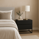 Ver imagem 1 de Mesa de Cabeceira Industrial 60cm Base Preto Pé de Ferro:preto