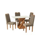Ver imagem 2 de Conjunto Sala de Jantar Luna Kappesberg 4 Cadeiras Veludo Bege