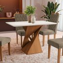 Ver imagem 3 de Conjunto Sala de Jantar Luna Kappesberg 4 Cadeiras Veludo Bege