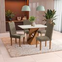 Ver imagem 1 de Conjunto Sala de Jantar Luna Kappesberg 4 Cadeiras Veludo Bege