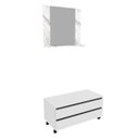 Ver imagem 2 de Gabinete Rodizio para Banheiro com Espelheira 80cm Branco/Marmorizado