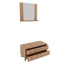 Ver imagem 4 de Gabinete Rodizio para Banheiro com Espelheira 80cm Marrom