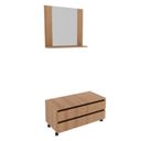 Ver imagem 2 de Gabinete Rodizio para Banheiro com Espelheira 80cm Marrom