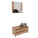 Ver imagem 3 de Gabinete Rodizio para Banheiro com Espelheira 80cm Marrom