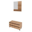 Ver imagem 2 de Gabinete para Banheiro com Rodízio e Espelheira 80cm Marrom