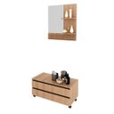 Ver imagem 3 de Gabinete para Banheiro com Rodízio e Espelheira 80cm Marrom