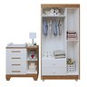 Quarto de Bebê Completo com Cômoda, Berço com Colchão e Guarda Roupas Mila - 20