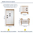 Ver imagem 3 de Quarto de Bebê Completo com Cômoda, Berço com Colchão e Guarda Roupas Mila
