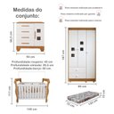 Ver imagem 3 de Quarto de Bebê Completo com Cômoda, Berço com Colchão e Guarda Roupas Mila