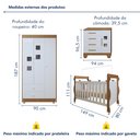 Ver imagem 3 de Quarto de Bebê Completo com Cômoda, Berço com Colchão e Guarda Roupas Mila
