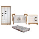 Ver imagem 2 de Quarto de Bebê Completo com Cômoda, Berço com Colchão e Guarda Roupas Mila