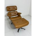 Ver imagem 4 de Poltrona Charles Eames com Puff - Caramelo 151 - Freijó