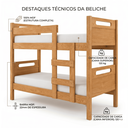 Ver imagem 4 de Beliche Solteiro Elo Reforçada 100% MDF Vira Duas Camas com Grade de Proteção - Naturale