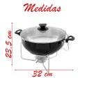 Ver imagem 2 de Kit 2 Rechaud Preto A Álcool Com Tampa De Vidro 6,5l