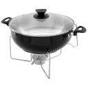 Ver imagem 3 de Kit 2 Rechaud Preto A Álcool Com Tampa De Vidro 6,5l