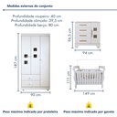 Ver imagem 3 de Quarto de Bebê Completo com Cômoda, Berço e Guarda Roupas Mila Branco