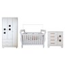 Quarto de Bebê Completo com Cômoda, Berço e Guarda Roupas Mila - 2