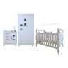 Quarto de Bebê Completo com Cômoda, Berço e Guarda Roupas Mila - 2