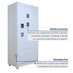 Quarto de Bebê Completo com Cômoda, Berço e Guarda Roupas Mila - 9