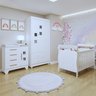 Quarto de Bebê Completo com Cômoda, Berço e Guarda Roupas Mila - 1