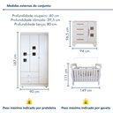 Ver imagem 3 de Quarto de Bebê Completo com Cômoda, Berço e Guarda Roupas Mila