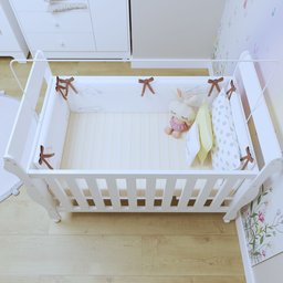 Quarto de Bebê Completo com Cômoda, Berço e Guarda Roupas Mila - 17