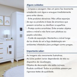 Quarto de Bebê Completo com Cômoda, Berço e Guarda Roupas Mila - 19