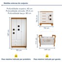 Ver imagem 4 de Quarto de Bebê Completo com Cômoda, Berço e Guarda Roupas Mila Branco/Amadeirado