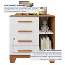 Ver imagem 6 de Quarto de Bebê Completo com Cômoda, Berço e Guarda Roupas Mila Branco/Amadeirado