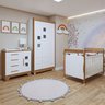 Quarto de Bebê Completo com Cômoda, Berço e Guarda Roupas Mila - 2