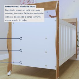 Quarto de Bebê Completo com Cômoda, Berço e Guarda Roupas Mila - 6