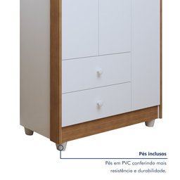 Quarto de Bebê Completo com Cômoda, Berço e Guarda Roupas Mila - 12