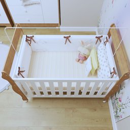 Quarto de Bebê Completo com Cômoda, Berço e Guarda Roupas Mila - 17