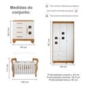 Ver imagem 4 de Quarto de Bebê Completo com Cômoda, Berço e Guarda Roupas Mila Branco/Amadeirado