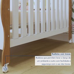 Quarto de Bebê Completo com Cômoda, Berço e Guarda Roupas Mila - 7