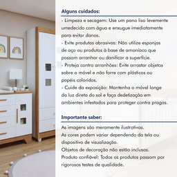 Quarto de Bebê Completo com Cômoda, Berço e Guarda Roupas Mila - 18