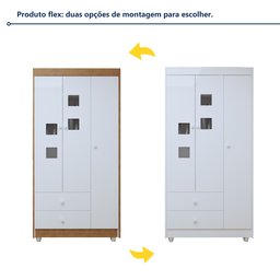 Quarto de Bebê Completo com Cômoda, Berço e Guarda Roupas Mila - 10